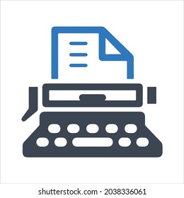 Typewriter icon. Vector and glyph