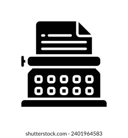 typewriter icon. vector glyph icon for your website, mobile, presentation, and logo design.