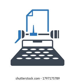 A typewriter icon (vector illustration)