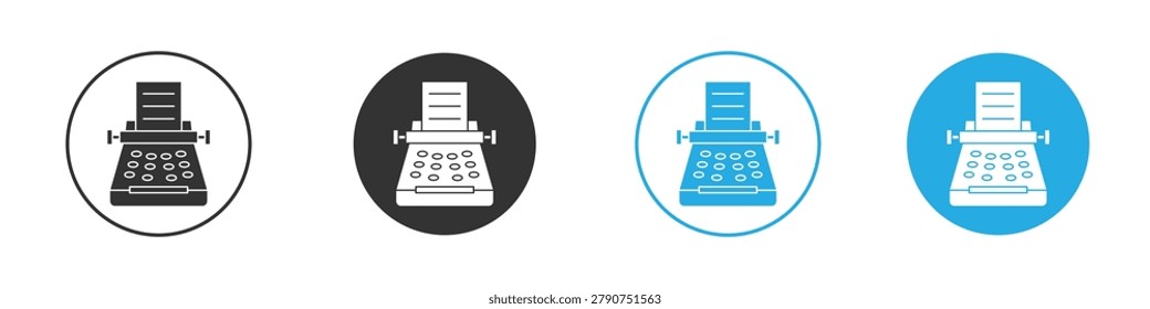 Typewriter icon vector Illustration, Logo Template.