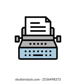 typewriter icon vector illustration style