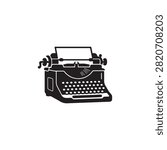 Typewriter icon vector  isolated on white background