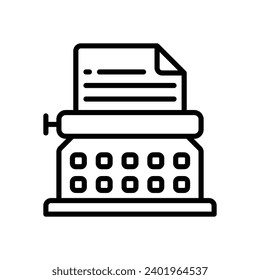 typewriter icon. vector line icon for your website, mobile, presentation, and logo design.