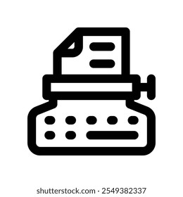 typewriter icon. vector line icon for your website, mobile, presentation, and logo design.