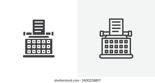 Typewriter icons design. vector icons for ui designs