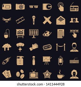 Typewriter icons set. Simple style of 36 typewriter vector icons for web for any design