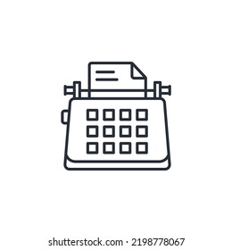 Typewriter icons  symbol vector elements for infographic web