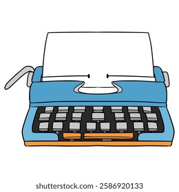 typewriter illustration hand drawn isolated vector