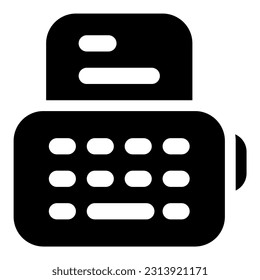 Illustration von Schreibmaschinen, Vektorsymbol zur Illustration von Objekten