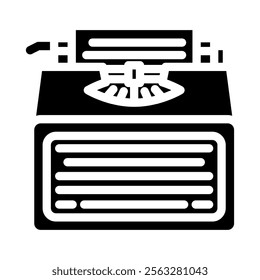 typewriter industry glyph icon vector. typewriter industry sign. isolated symbol illustration