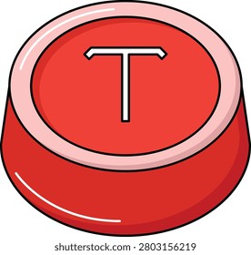 Typewriter Key illustration, flat icon