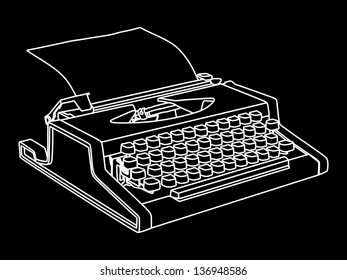 Typewriter keyboard isolated on back background