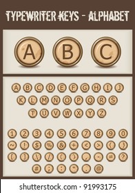 typewriter keys- alphabet- brown