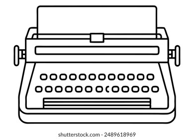 Typewriter Keys line art graphic brushwork