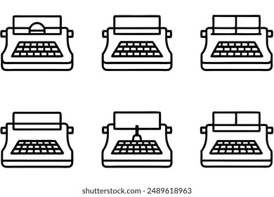 Typewriter Keys line art pencil draft