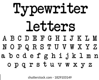 Typewriter Letters Alphabet, Vector Illustration