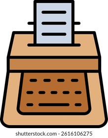Typewriter Line Filled Vector Icon Design