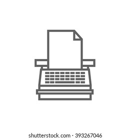 Typewriter line icon.