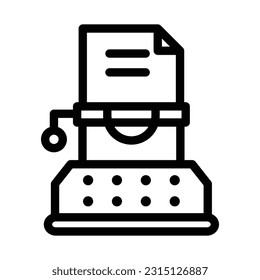 gráfico de icono de línea de máquina de escribir