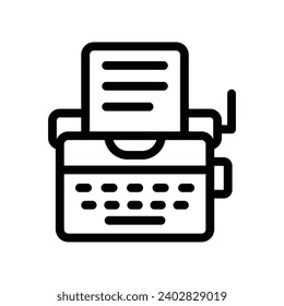 typewriter line icon illustration vector graphic. Simple element illustration vector graphic, suitable for app, websites, and presentations isolated on white background