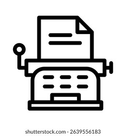 typewriter line icon illustration vector graphic. Simple element illustration vector graphic, suitable for app, websites, and presentations isolated on white background