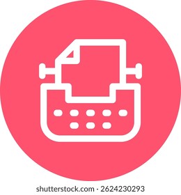 Typewriter Line vector Icon Design