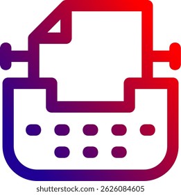 Typewriter Line vector Icon Design