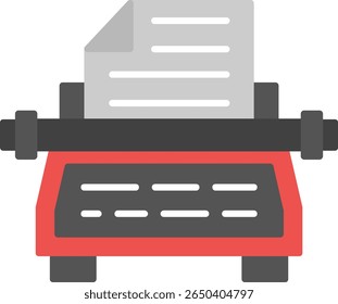 Design de ícone de vetor de linha de máquina de escrever
