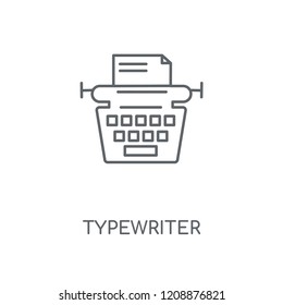Typewriter linear icon. Typewriter concept stroke symbol design. Thin graphic elements vector illustration, outline pattern on a white background, eps 10.