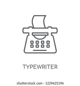 Typewriter linear icon. Modern outline Typewriter logo concept on white background from law and justice collection. Suitable for use on web apps, mobile apps and print media.