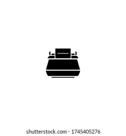 typewriter logo icon design with simple line art style