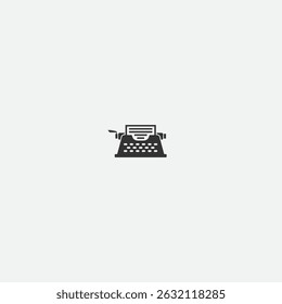 Typewriter logo icon flat vector design