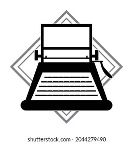 typewriter logo template simple vector illustration