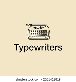 Typewriter Logo Vector Illustration Design