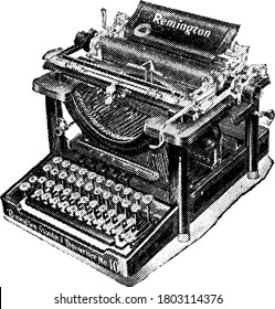 Typewriter, a machine fitted with types which print by a pressure on the keys with the fingers. A series of rods pivoted to keyed rods, similar to the action of a pianoforte, the ends of the rods