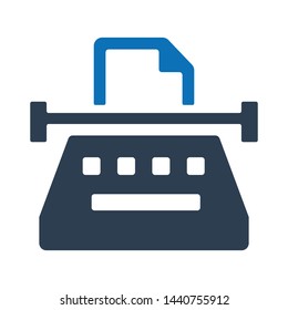 Typewriter machine flat vector icon