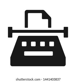 Typewriter machine flat vector icon