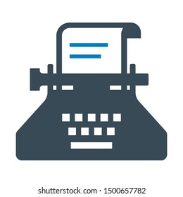 Typewriter machine icon. vector graphics