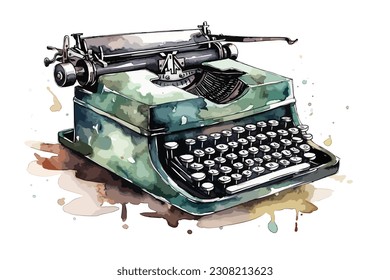 Vintage Typewriter Paper Illustration Print Cover Stock Vector (Royalty  Free) 1378108919