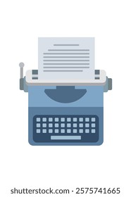 Typewriter machine. Simple flat illustration.