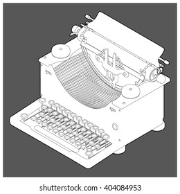 Typewriter Modeling Sketch 3D