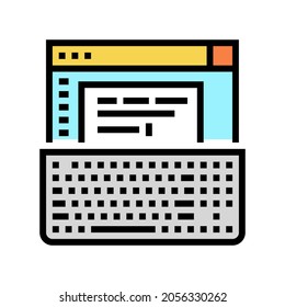 typewriter occupation color icon vector. typewriter occupation sign. isolated symbol illustration