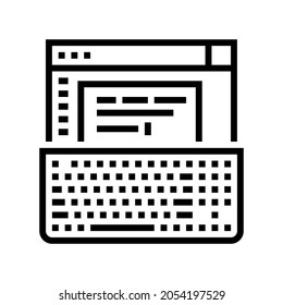 typewriter occupation line icon vector. typewriter occupation sign. isolated contour symbol black illustration