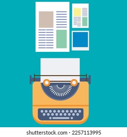 TYPEWRITER FÜR DAS ARBEITSPAPIER DES AMTES