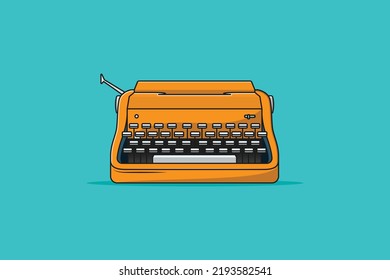 Typewriter old style vector icon illustration. Technology object icon design concept.