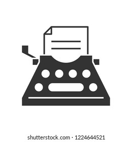 Typewriter outline black icon