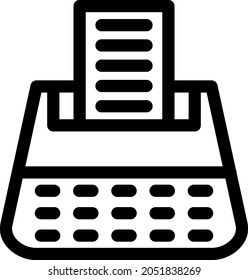 Diseño de icono de contorno de máquina de escribir
