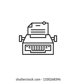 Typewriter, paper icon. Element of law and justice icon. Thin line icon for website design and development, app development. Premium icon