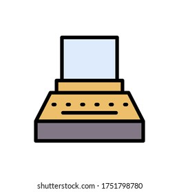 Typewriter, paper icon. Simple color with outline vector elements of free time icons for ui and ux, website or mobile application