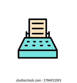 Typewriter, paper icon. Simple color with outline vector element icons for ui and ux, website or mobile application